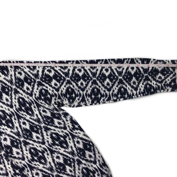 Grace Cardigan Ikat Pattern Black White Navy Med - Picture 8 of 8